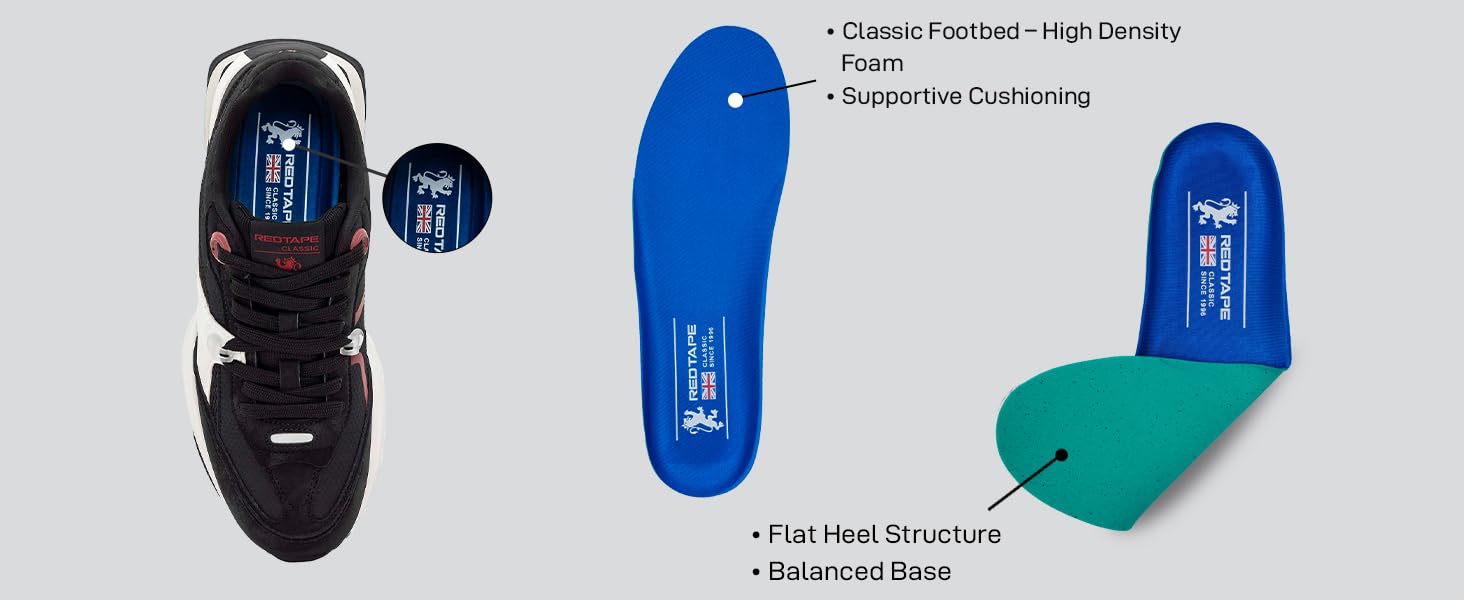 Red Tape Men's Chunky Platform Fashion Sneakers, Low Top Lace-Up Retro Casual Dress Mens Shoes, Cushioned Insole & Non-Slip Grip Sole, Ideal for Office, Walking, Running, Gym & Daily Wear - Image 9