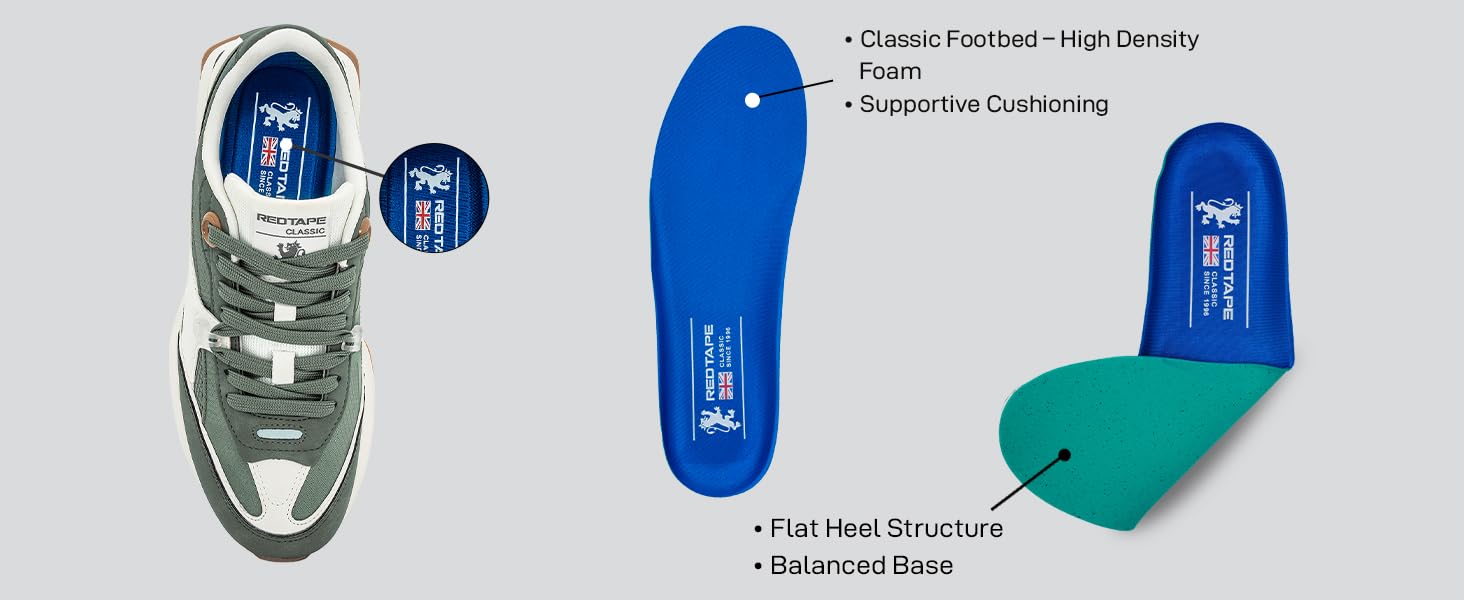 Red Tape Men's Chunky Platform Fashion Sneakers, Low Top Lace-Up Retro Casual Dress Mens Shoes, Cushioned Insole & Non-Slip Grip Sole, Ideal for Office, Walking, Running, Gym & Daily Wear - Image 4