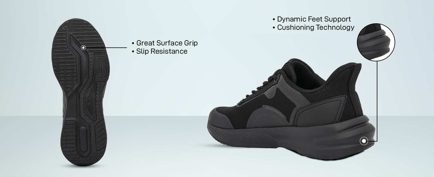 Red Tape Men's Road Running Shoes, Lightweight Breathable Upper Mesh Sneakers with Cushioned Insole, Slip-On Comfort, Ideal for Walking, Gym, Tennis, Outdoor Sports & Daily Casual Wear - Image 3