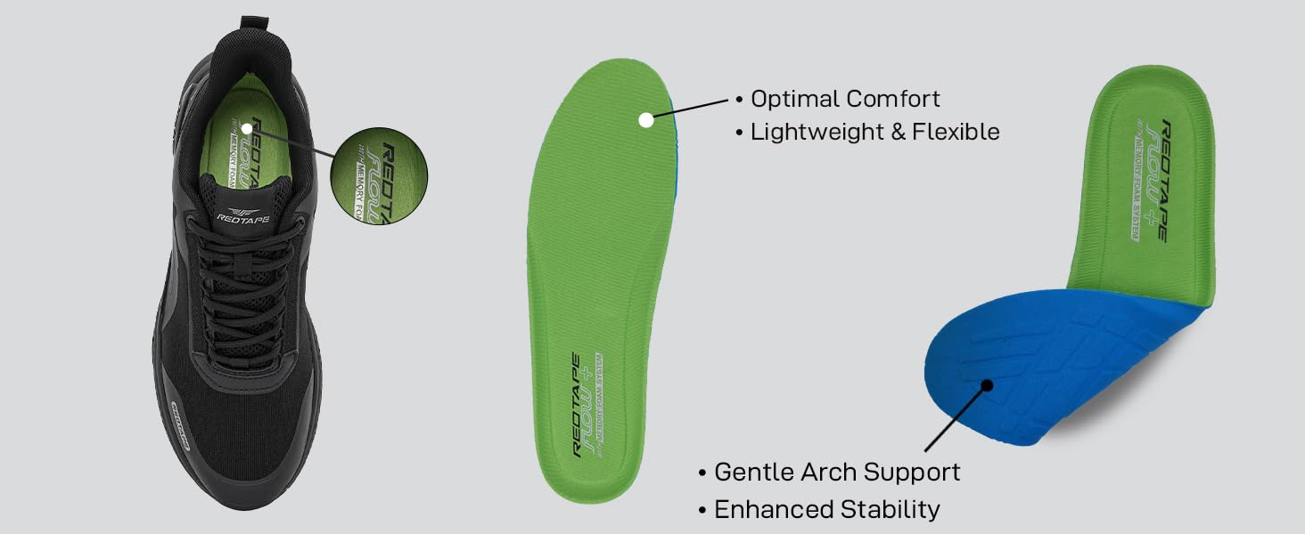 Red Tape Men's Road Running Shoes, Lightweight Breathable Upper Mesh Sneakers with Cushioned Insole, Slip-On Comfort, Ideal for Walking, Gym, Tennis, Outdoor Sports & Daily Casual Wear - Image 4