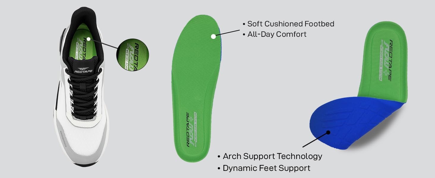 Red Tape Men's Road Running Shoes, Lightweight Breathable Upper Mesh Sneakers with Cushioned Insole, Slip-On Comfort, Ideal for Walking, Gym, Tennis, Outdoor Sports & Daily Casual Wear - Image 4