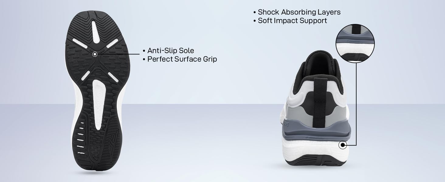 Red Tape Men's Road Running Shoes, Lightweight Breathable Upper Mesh Sneakers with Cushioned Insole, Slip-On Comfort, Ideal for Walking, Gym, Tennis, Outdoor Sports & Daily Casual Wear - Image 3