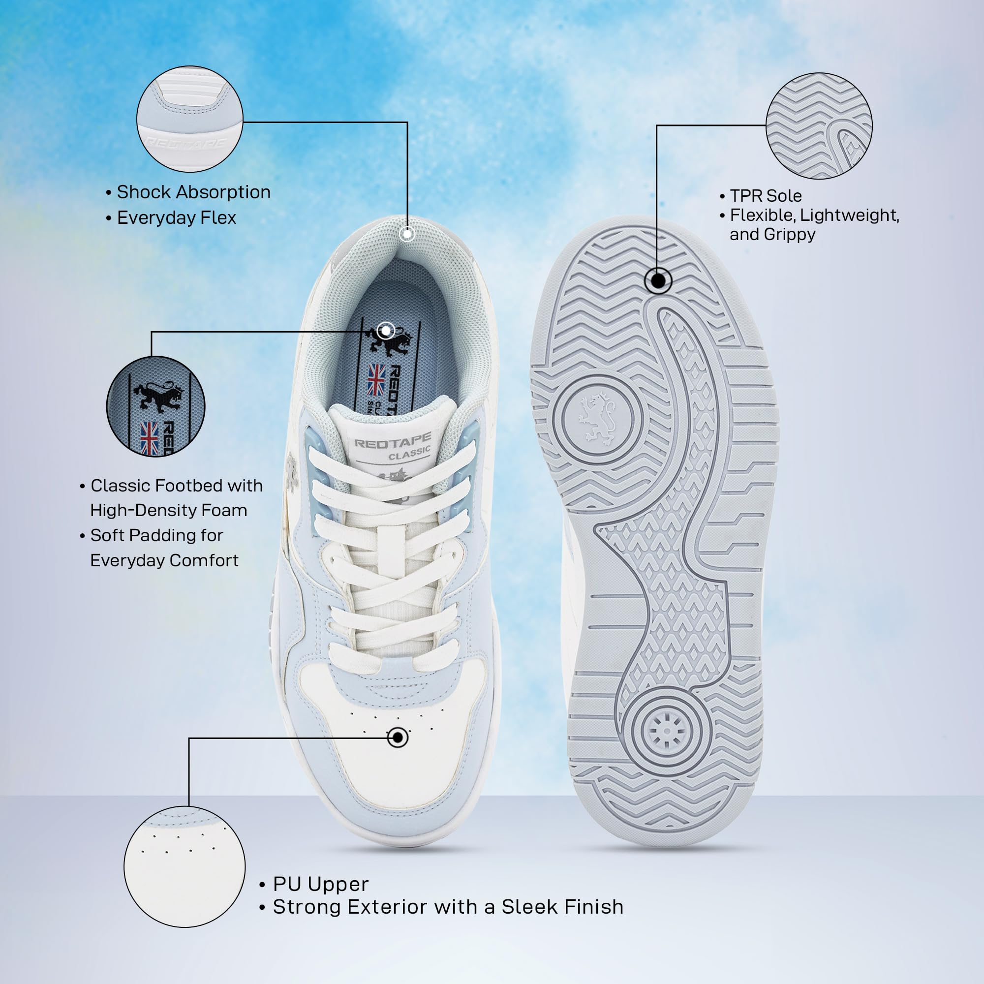 Red Tape Women’s Stylish Chunky Platform Casual Fashion Sneakers, Comfortable Low-Top Lace-Up Shoes with Cushioned Insole, Non-Slip Outsole, Ideal for Summer Dresses, Work & Daily Wear - Image 6